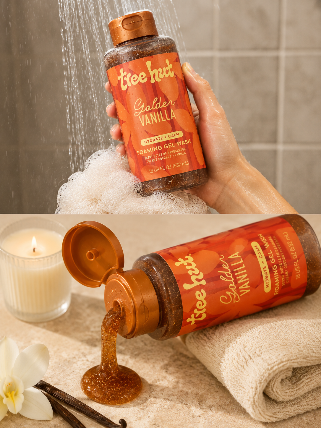 TREE HUT GEL WASH GOLDEN VANILLA 532ML
