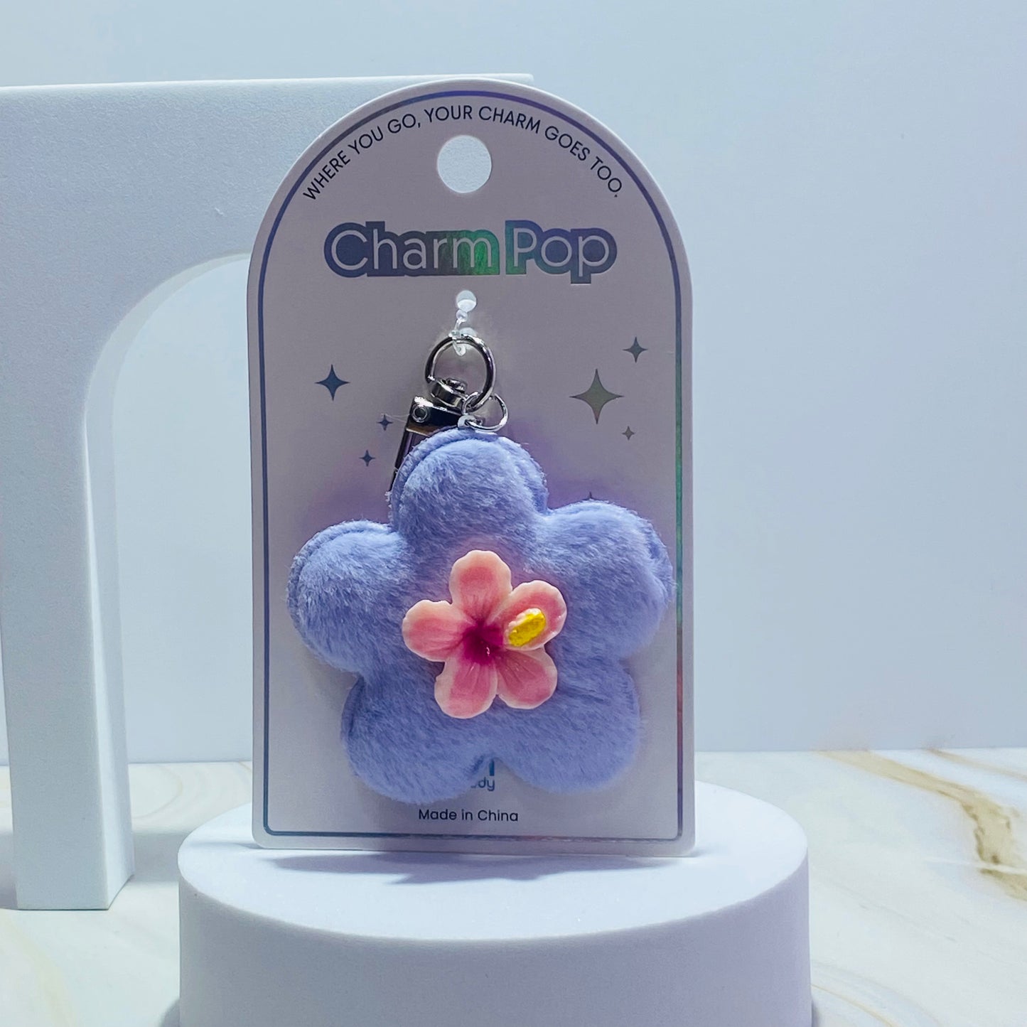 LLAVERO FLOR PELUCHE