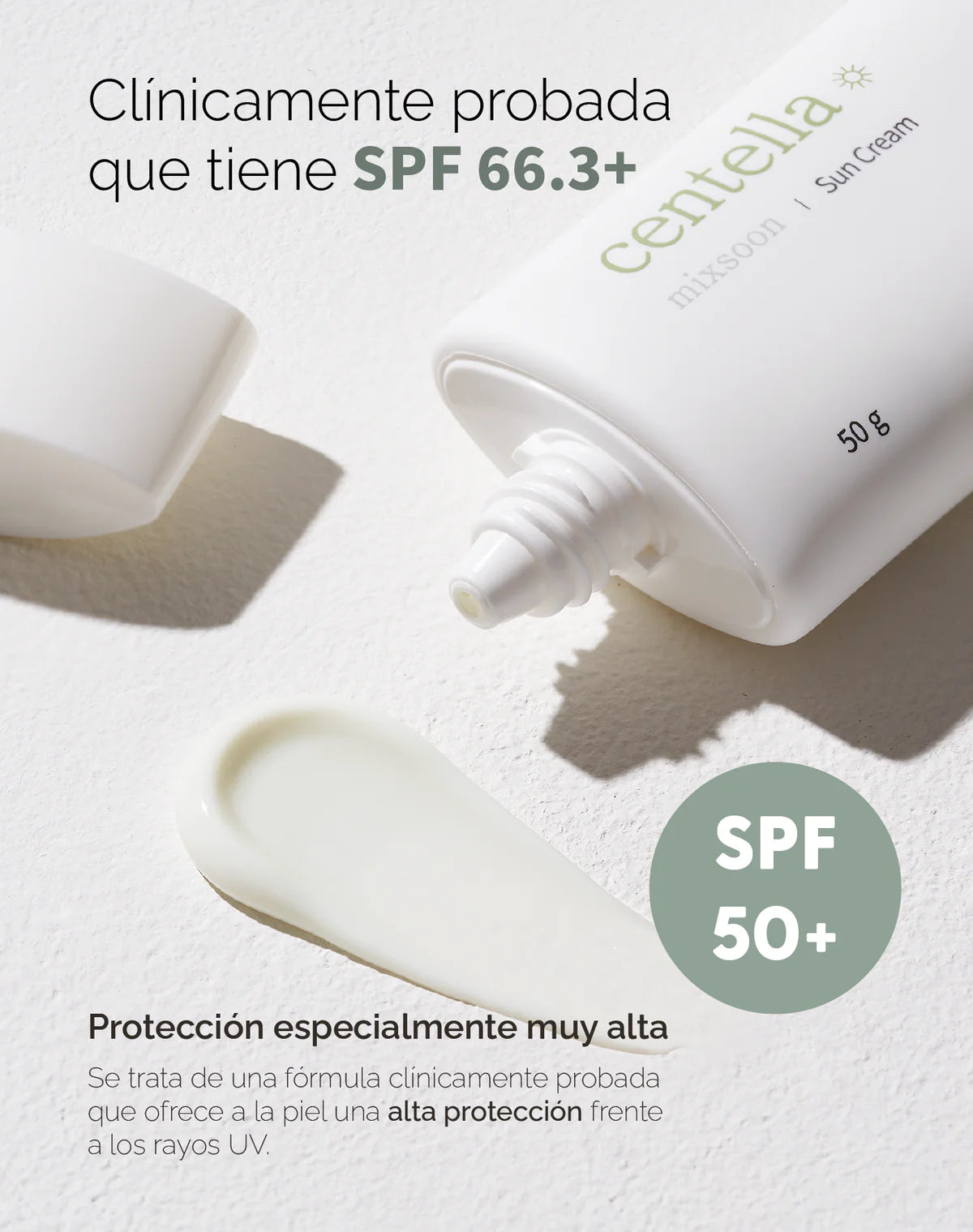 Bloqueador Crema de protección solar de centella asiatica MIXSOON