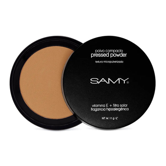 POLVO COMPACTO MICROPULVERIZADO SIN ESPEJO SAMY # 10. ÁMBAR