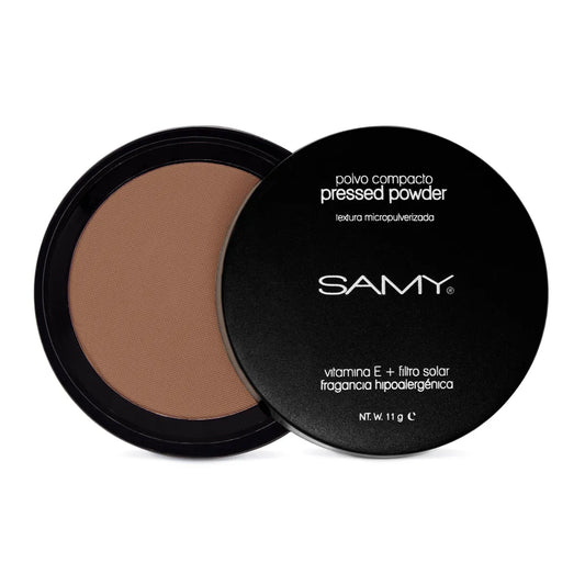 POLVO COMPACTO MICROPULVERIZADO SIN ESPEJO SAMY # 7. TOSTADO