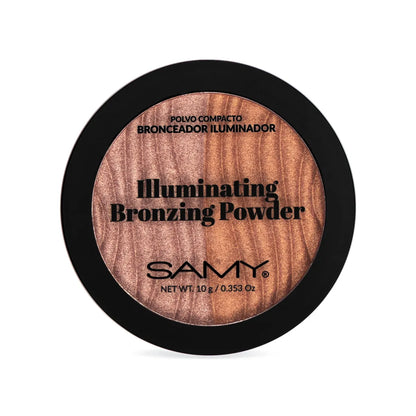 POLVO COMPACTO BRONCEADOR ILUMINADOR x 10 gr SAMY PEARL BRONZE
