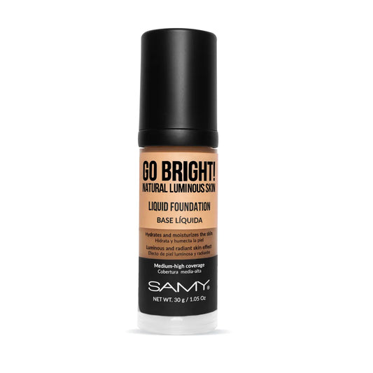 BASE LÍQUIDA GO BRIGHT 30 g SAMY # 6.0 DEEP TAN - LANZAMIENTO