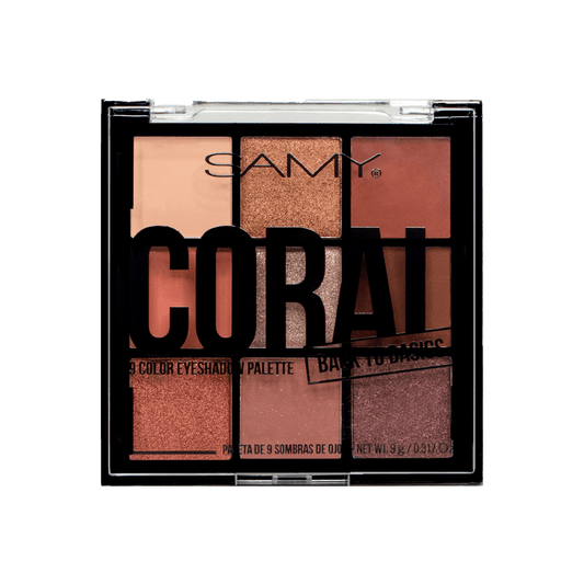 PALETA X 9 SOMBRAS DE OJOS SAMY # 12. CORAL