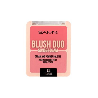 PALETA RUBORES 2 EN 1 CREMA Y POLVO #02 TEA ROSE SAMY