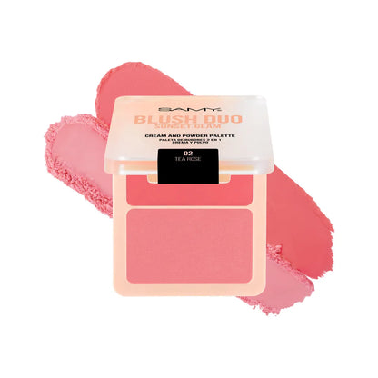 PALETA RUBORES 2 EN 1 CREMA Y POLVO #02 TEA ROSE SAMY