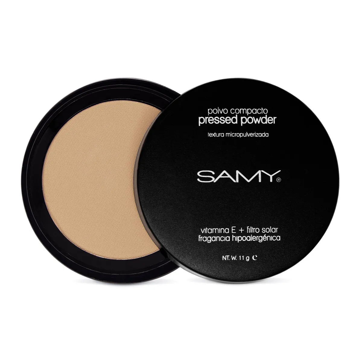 POLVO COMPACTO MICROPULVERIZADO SIN ESPEJO SAMY # 2.BEIGE
