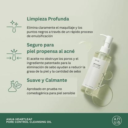 [ANUA] ACEITE LIMPIADOR CONTROL DE POROS HEARTLEAF 200ml