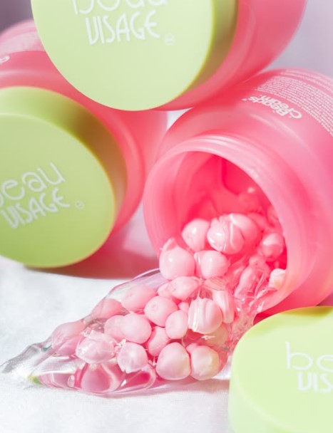 SKY-7809 Beads Creams Pink Collagen capsule crema Beau Visage
