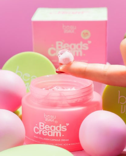 SKY-7809 Beads Creams Pink Collagen capsule crema Beau Visage