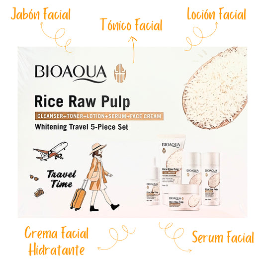 BQY50793 Kit viajero de arroz rejuvenecedor 5 piezas Bioaqua
