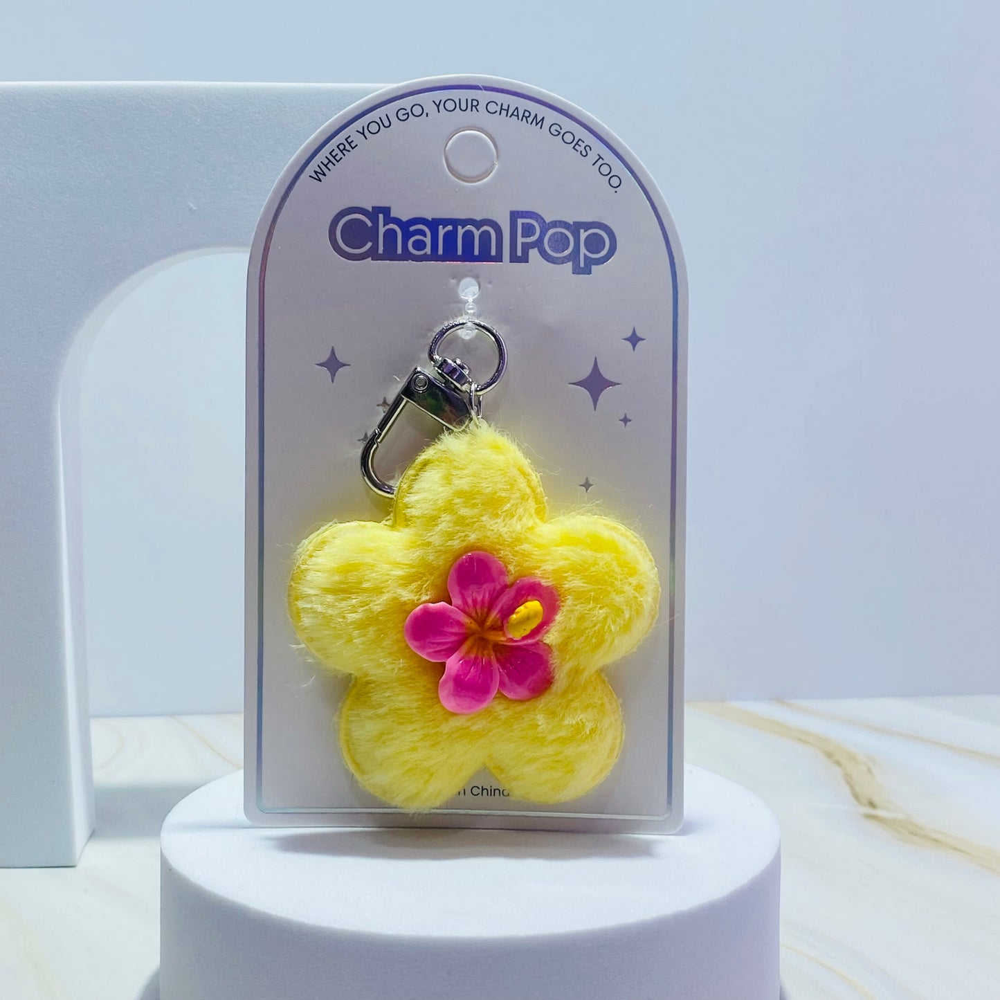 LLAVERO FLOR PELUCHE