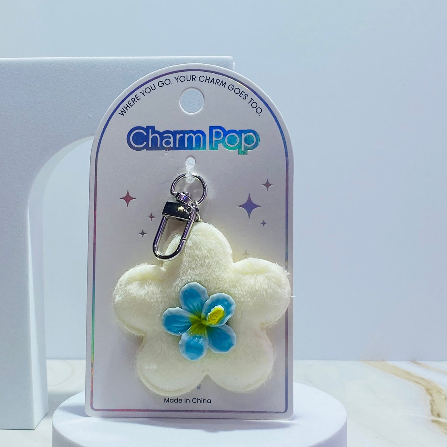 LLAVERO FLOR PELUCHE