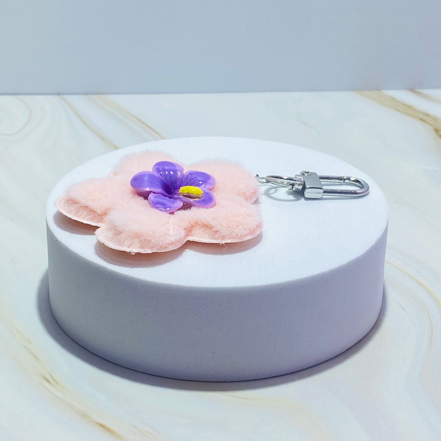 LLAVERO FLOR PELUCHE