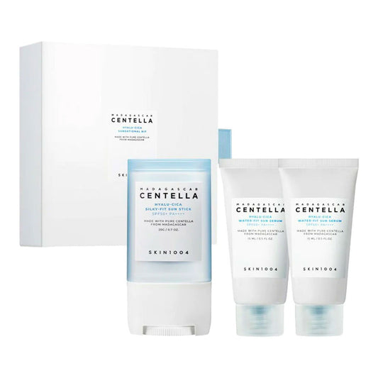 [Skin1004] Kit BLOQUEADOR SOLAR Centella de Madagascar (Hyalu-Cica Sun Stick 20 g + Hyalu-Cica Water-Fit Serum 15 ml*2)