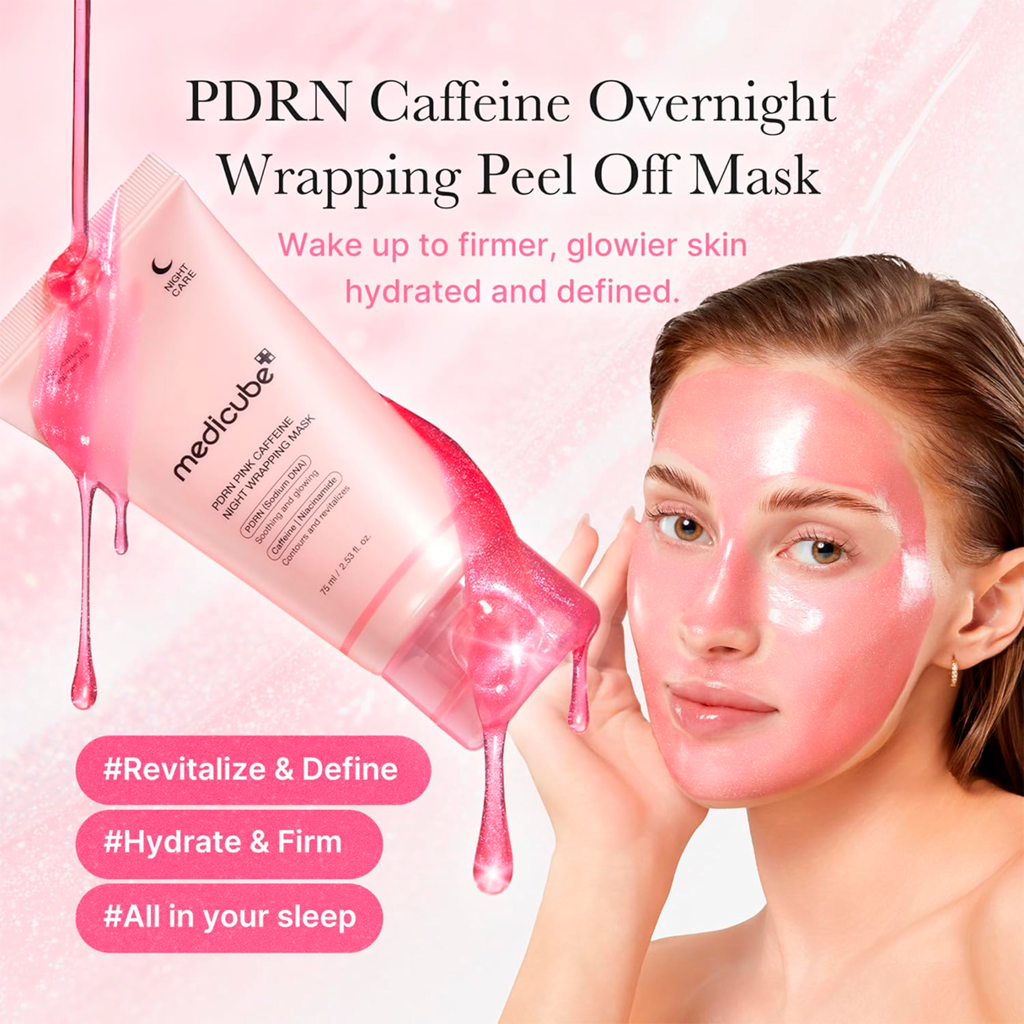  [Medicube] PDRN MASCARILLA NOCTURNA ENVOLVENTE CON CAFEÍNA ROSA 75 ML
